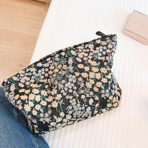 Vista 6 de HAPPYHEIDI - Bolsa de maquillaje grande para viajes, bolsa para cosméticos