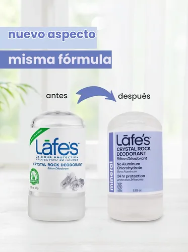 Vista 2 de Lafe's Desodorante natural Desodorante natural de roca mineral de cristal sin perfume, 2.25 onzas, paquete de 2