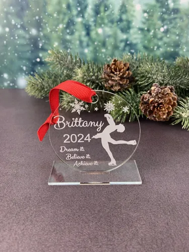 Vista 8 de Figure Skating Ornament, Ice Skating Ornament, Ice Skater Ornament, Figure Skater Gifts, Figure Skater Ornament, Figure Skating Gifts