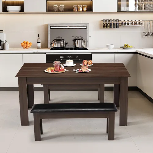 Vista 2 de ECOTOUGE Mesa de comedor de madera para 6-8, 63 pulgadas de largo x 31 pulgadas de ancho x 30 pulgadas de alto, mesa rectangular grande de granja