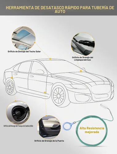 Vista 3 de Herramienta Mejorada de Limpieza de Drenaje de Techo Solar Automático, Cepillo de Drenaje Flexible de 78 Pulgadas, Limpiadores de Tubería Larga
