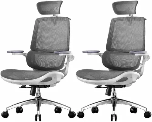 Vista 11 de M59AS Silla ergonómica de oficina, respaldo doble, soporte lumbar Negro