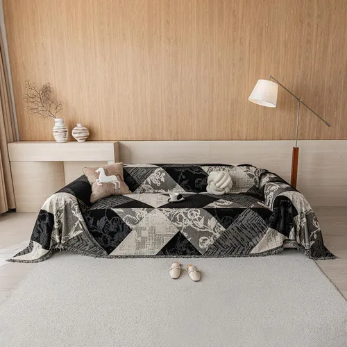 Vista 40 de STACYPIK Jacqurad - Fundas de sofá reversibles y duraderas para mascotas, fundas de sofá geométricas con orejas de trigo, protector de muebles gris