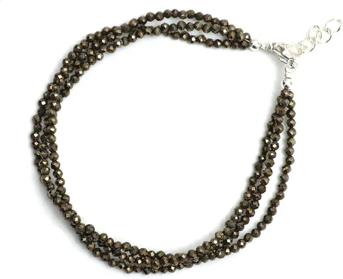 Vista 14 de Gempires - Pulseras de cuentas naturales de múltiples hebras, ligeras, hechas a mano, hipoalergénicas, de 8 pulgadas, chapadas en oro, elegantes