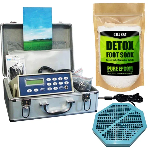Vista 8 de Máquina de desintoxicación de iones iónicos Chi para baño de pies Aqua Spa Cleanse con dos veces potente CS-900 Array (EUCALYPTUS)