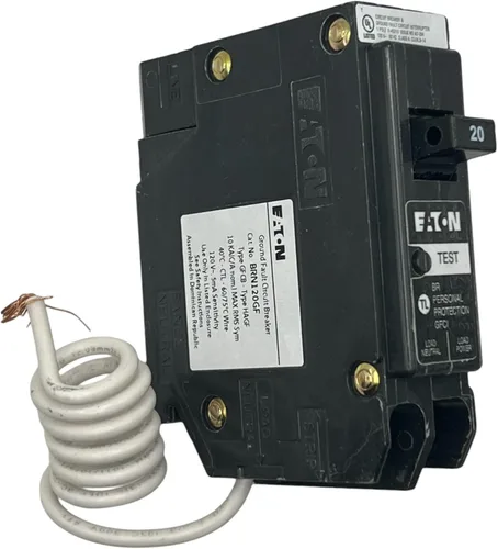 Vista 2 de Eaton BRN120GF Br Gfci, 5ma, 1 polo, 10kaic, 20a, Pigta