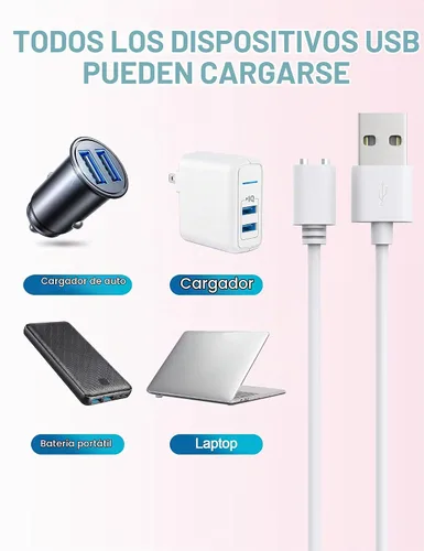 Vista 6 de Cable de carga USB DC magnético de 2.6 pies, cable de carga de repuesto (0.197 in/0.2 pulgadas)