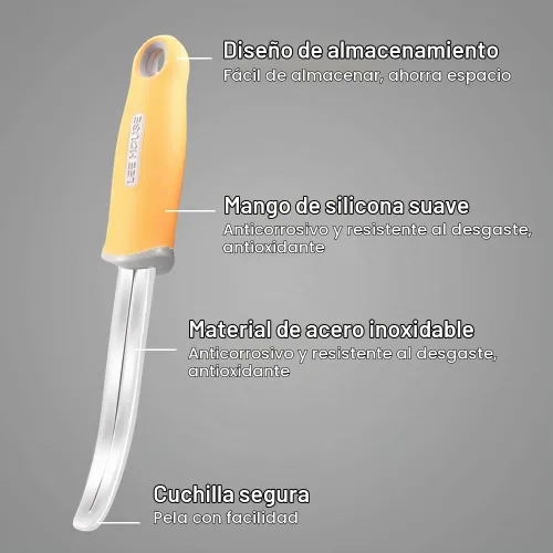 Vista 3 de Cuchillo removedor de carne de coco BAMI-LEE House, herramienta para coco, herramienta de extracción de carne de coco con mango de silicona