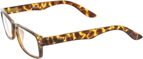 Vista 4 de zeroUV Gafas de ojo de lente transparente con montura rectangular y borde con cuernos de moda casual