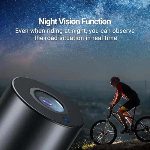 Vista 11 de FEISIKE Espejo para manubrio de bicicleta, cámara retrovisora con función de visión nocturna HD de 4.3 pulgadas, visión de ángulo amplio de 145°