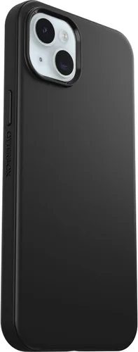 Vista 4 de OtterBox Funda para iPhone 15 Plus y iPhone 14 Plus Symmetry Series, color negro, se ajusta a MagSafe, ultra elegante, bordes elevados para proteger