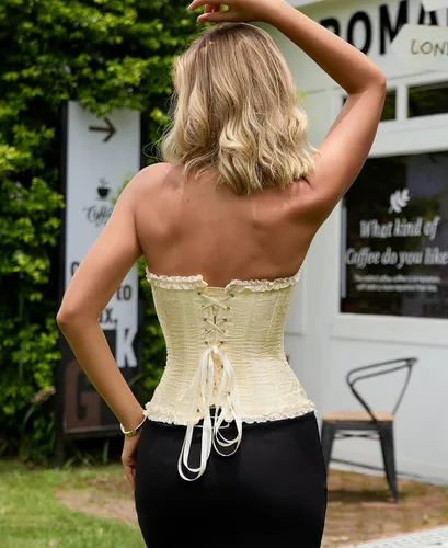 Vista 193 de SZIVYSHI Corsé para mujer, lencería moldeadora, body con cintura de encaje