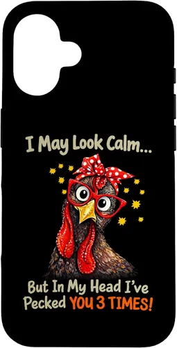 Vista 31 de I May Look Calm But in My Head Ive Pecked You 3 Times Funny Case for iPhone XR