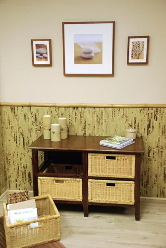 Vista 8 de Paneles de bambú natural – Paneles de revestimiento de pared flexibles para decoración de sala de estar, azulejos de techo y cocinas al aire libre