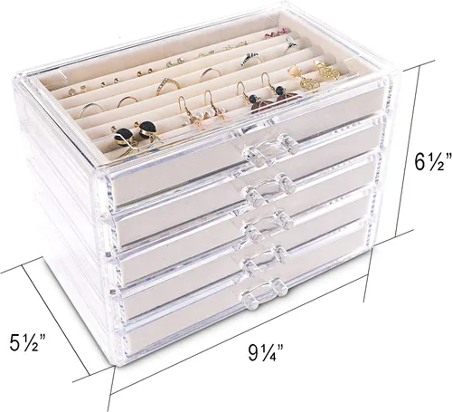Vista 5 de Frebeauty - Joyero organizador de acrílico transparente de 5 niveles