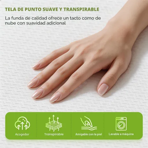 Vista 7 de Colchón de tamaño individual de 5 pulgadas de espuma viscoelástica de gel, colchón de firmeza media para dormir fresco y para alivio de la presión