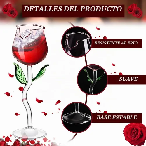 Vista 3 de Cunhill - Paquete de 2 copas de vino rosa, 6 onzas, copa de cristal