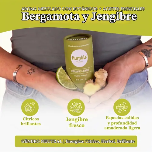 Vista 4 de Humble Aluminum-Free Deodorant with Baking Soda, Bergamot & Ginger