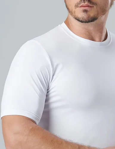 Vista 2 de Paquete de 5 camisetas de manga corta, con cuello redondo y de secado rápido para hombre, camisetas deportivas para correr, entrenar o ir al gimnasio