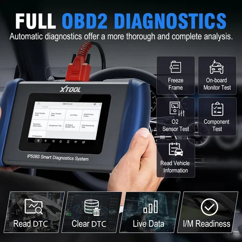Vista 5 de Herramienta de Diagnóstico Escáner OBD2 XTOOL IP508S: Lector de Códigos para Automóviles y Camiones con 15 Reinicios, Reaprendizaje del Sensor