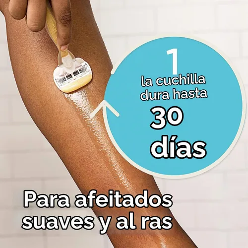 Vista 5 de Gillette Venus Comfortglide con mango de maquinilla de afeitar Olay Coconut para mujer + repuestos de cuchilla, plateado, 2