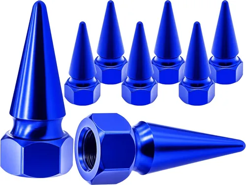 Vista 30 de 4 piezas de tapas de válvula de rueda con forma de punta, tapa de aire de aluminio para automóviles, cubiertas universales de válvula de rueda a