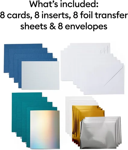 Vista 2 de Cricut Joy Foil - Tarjetas de inserción de transferencia, Blue Lagoon Sampler - A2