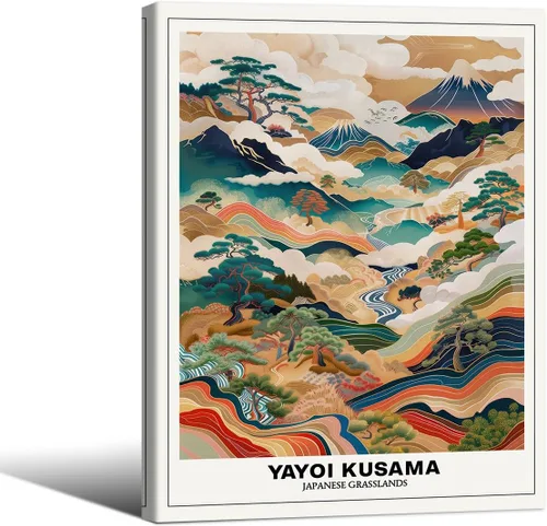 Vista 41 de Podafu Arte de Pared en Lienzo de Casa de Té Japonesa de Tokio - Decoración Moderna Ukiyo-e - Marco Negro - 10L" x 8W" - Dormitorio y Sala de Estar