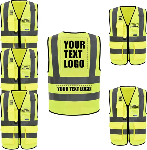 Vista 19 de A-SAFETY Chaleco de Seguridad Reflejante de Alta Visibilidad con Logo Personalizado (XS-8XL)