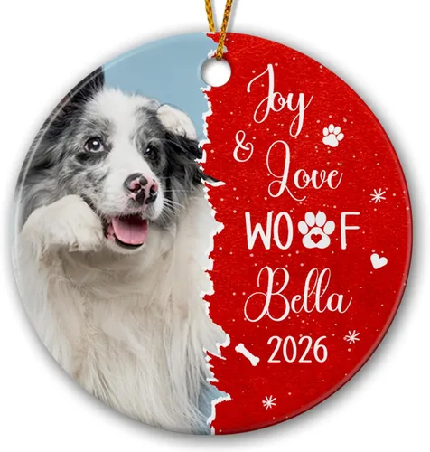 Vista 23 de Primer adorno de Navidad para bebé, adorno de cerámica de Navidad para bebé 2025, primera decoración de árbol de Navidad del bebé, marco de fotos