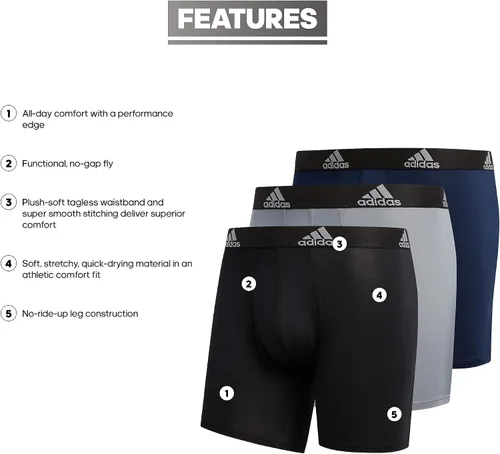 Vista 2 de adidas Performance - Calzoncillos tipo bóxer para hombre (3 unidades)