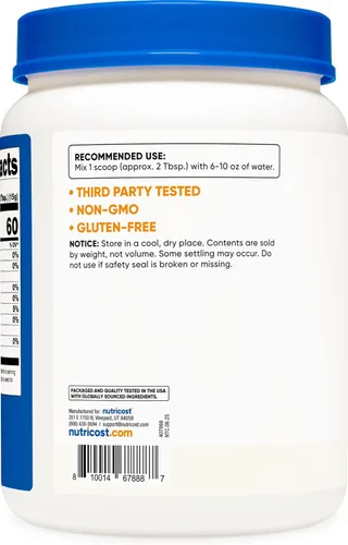 Vista 4 de Nutricost Maltodextrina en polvo 2 libras - Sin gluten, sin OMG
