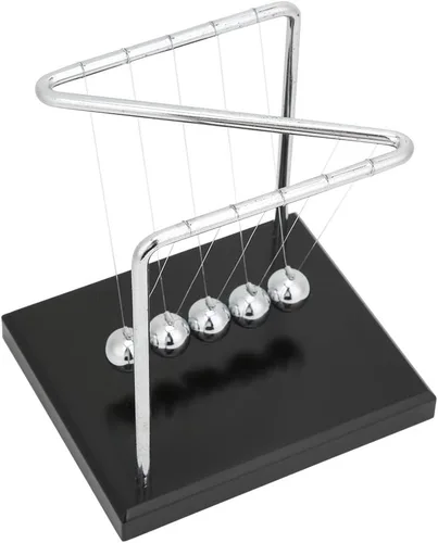 Vista 6 de Bolas de equilibrio oscilante, bola de equilibrio de acero, péndulo de cuna Newtons, adecuadas para decoración de escritorio de oficina en casa