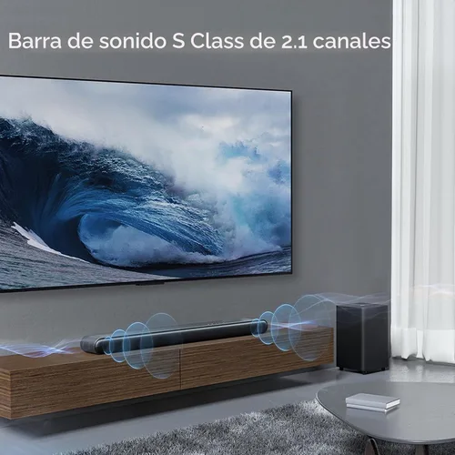 Vista 3 de TCL Barra de sonido de 2.1 canales con subwoofer inalámbrico (modelo S4210, modelo 2023), Dolby Audio, DTS Virtual:X, Bluetooth, entrada