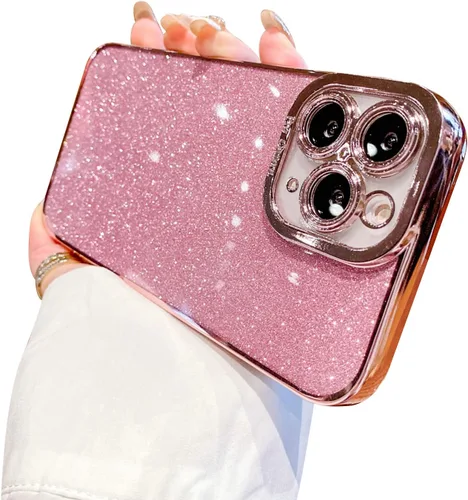 Vista 17 de Funda compatible con iPhone 11 Pro con purpurina, de lujo, linda, flexible, cubierta chapada, protección de cámara, a prueba de golpes, funda
