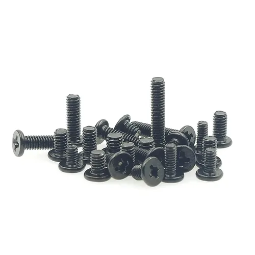 Vista 3 de Kit surtido de tornillos Phillips de cabeza plana M2 M2.5 M3 para laptop, acabado negro Dacromet (300)