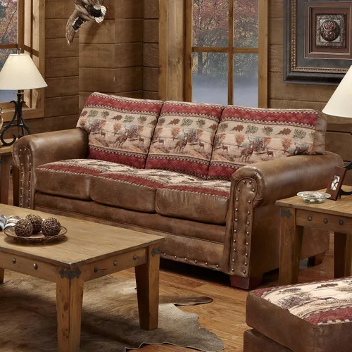 Vista 12 de American Furniture Classics Sofá cama de microfibra Buckskin de 88" en marrón