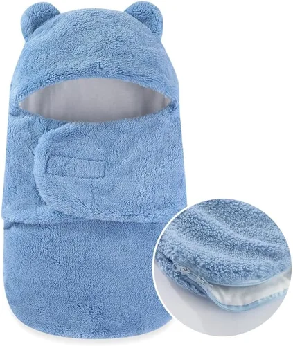 Vista 22 de AiWMGL Manta de Forro Polar para Bebé de Invierno 0-3 Meses Niños Niñas Envoltura Ajustable para Recién Nacido Suave y Cálida Saco de Dormir de Felpa