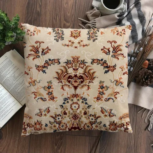 Vista 5 de eshabear 2 fundas de almohada de 18 x 18 pulgadas, diseño antiguo (18 x 18 pulgadas, textil ornamental tradicional)