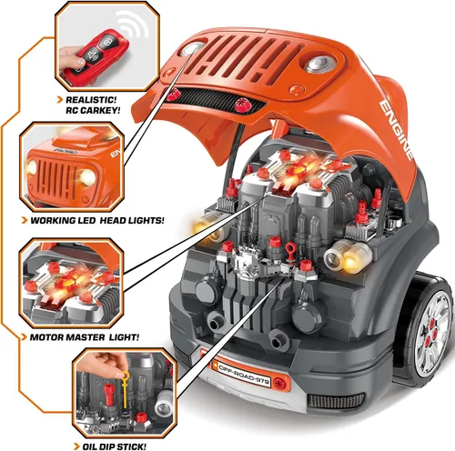 Vista 3 de SpringFlower - Juguetes y regalos para niños de 3 a 8 años, camiones grandes con motor para niños de 3 a 8 años, kit de construcción de camiones