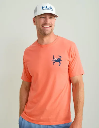 Vista 24 de HUK Mens Fishing Graphic Tee, Performance Short Sleeve, Quick-Dry Bass Bones - Búho nocturno