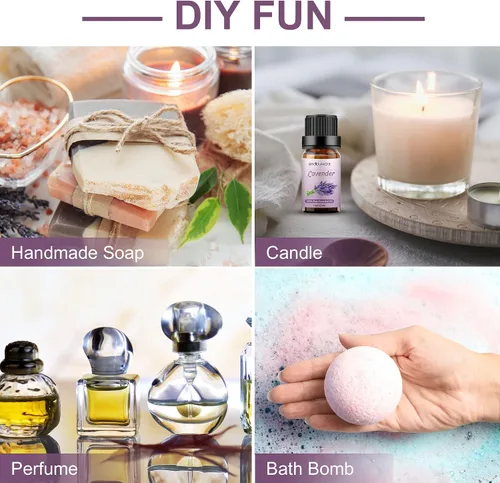 Vista 5 de Sedbuwza Paquete de aceite de sándalo con aceite esencial de lavanda, aceite aromático orgánico 100% puro para difusor, humidificador, jabón, vela