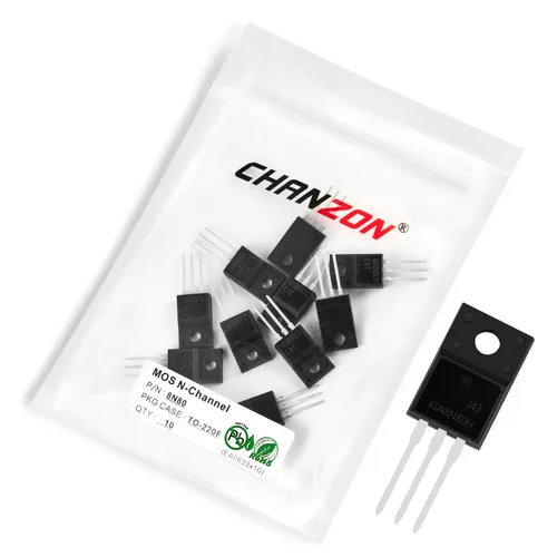 Vista 71 de Chanzon 2N60 TO-220AB NMOS MOS N-Channel Power MOSFET Transistor, alto voltaje y corriente nominal, (paquete de 10 unidades)