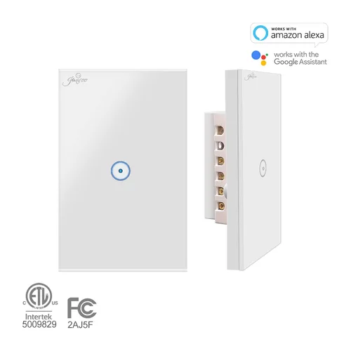 Vista 2 de Jinvoo Interruptor de luz táctil inteligente WiFi de pared, control remoto para teléfono inteligente, compatible con iOS y Android, con Alexa Echo