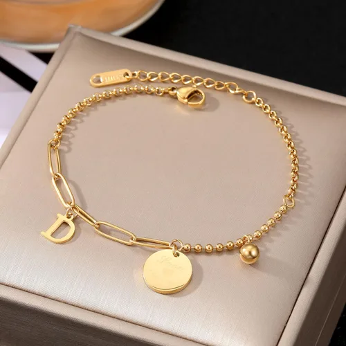 Vista 3 de Delicadas pulseras apilables chapadas en oro de 14 quilates, ajustables, de oro y plata, pulseras de cadena en capas ajustables y lindas pulseras