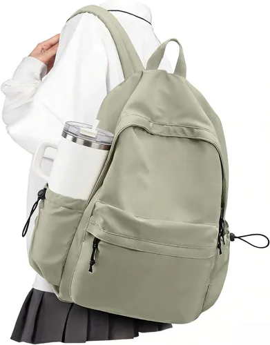 Vista 10 de VECAVE - Mochila ligera para mujeres y hombres, mochila de viaje casual para portátil, A-Negro, Grande, Mochila