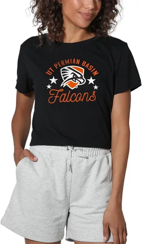 Vista 71 de Colección oficial de camisetas con diseño de mascota desgastada para mujer, color negro Grizzlies del estado de Adams