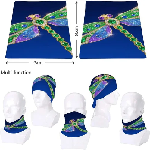 Vista 8 de Green Beauty Dragonfly Neck Gaiter Breathable & Moisture-Wicking Face Mask Bandana Balaclava Sun Protection Face Cover Scarf Lightweight Seamless