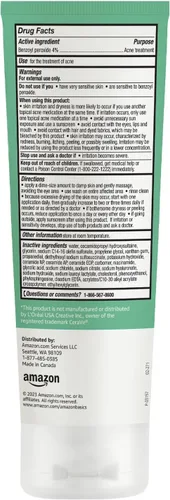 Vista 6 de Amazon Basics Limpiador en crema para el acné con 4% de peróxido de benzoílo, 5 onzas líquidas, 1 paquete