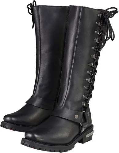 Vista 6 de Botas de piel con arnés y cordones completos, clásicas para mujer de Milwaukee Leather.